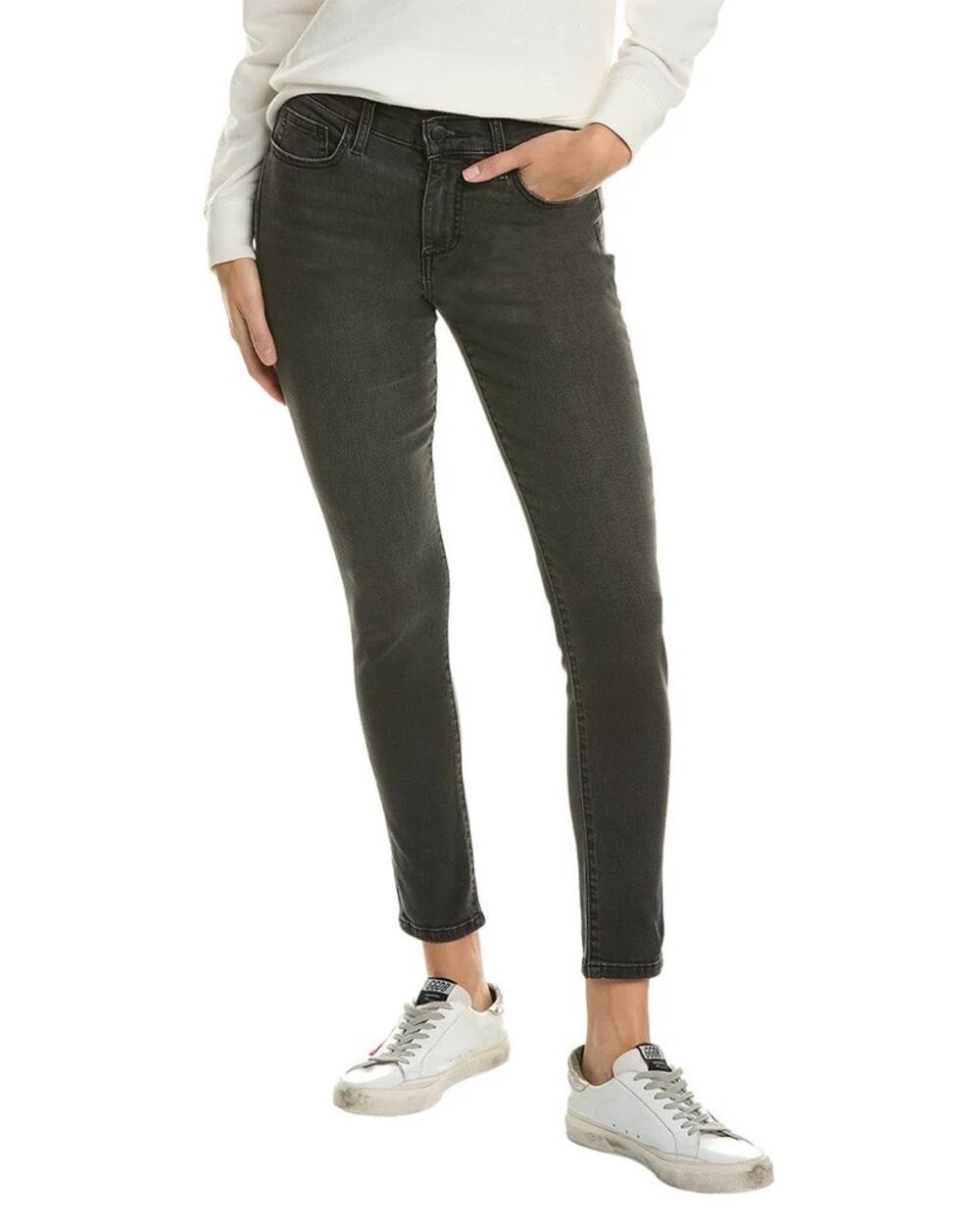 Joe’s Jeans Skinny Ankle Mid-Rise Jeans in Bluebell Light Black Size 25